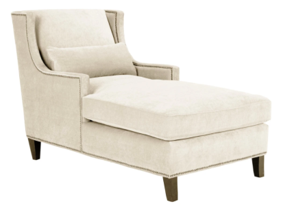 Chaise longue lounging furniture ottoman living room design sofa beige fabric lounge
